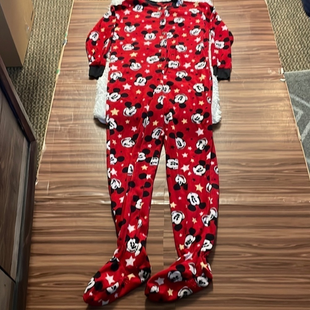 DISNEY Mickey Mouse Footed Pajamas Size Small